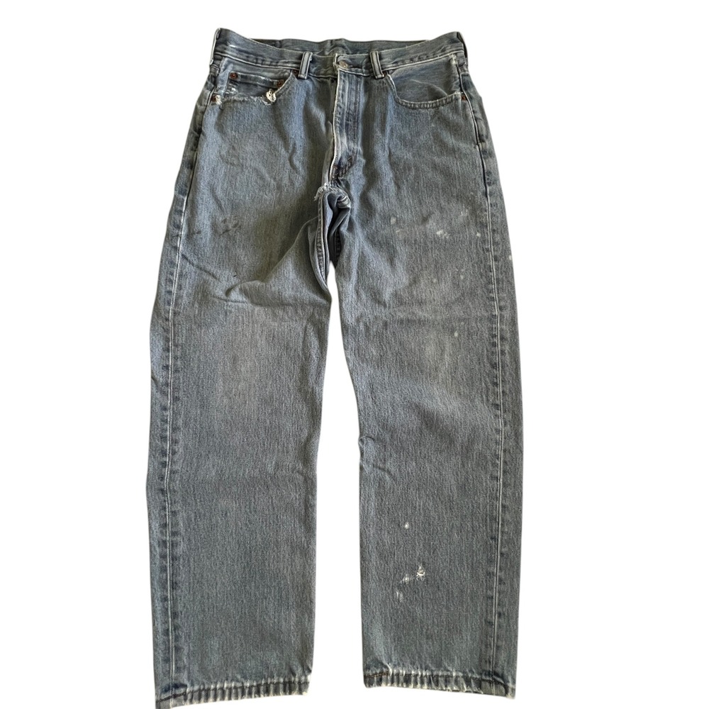 Levi's 550 Relaxed Fit Jeans Grunge Thrashed Light Wash Mens 33x30 Distressed